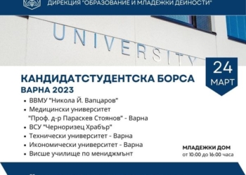 Кандидатстудентска борса ще се проведе в Младежкия дом