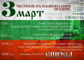 С празничен концерт Община Вълчи дол ще отбележи националния празник на България – 3 март