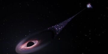 Космическият телескоп “Хъбъл” откри свръхмасивна черна дупка, образуваща следа от звезди