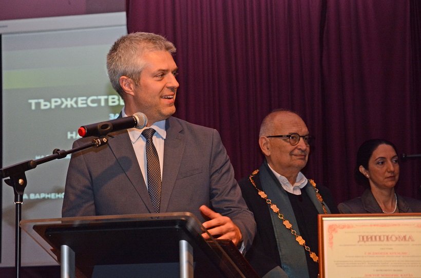 Кметът Благомир Коцев присъства на удостояването на Джордж Кремлис с почетно звание „доктор хонорис кауза“ на ВСУ