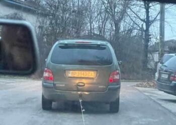 Вълна от възмущение след снимка на кола, която влачи куче по пътя