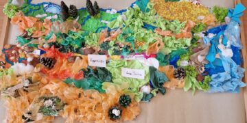 Ученици създават триизмерна карта на България от рециклирани материали