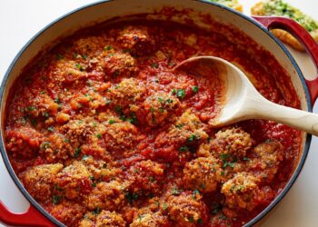 Сочни кюфтенца на фурна с извара и доматен сос – новата любима рецепта за вечеря