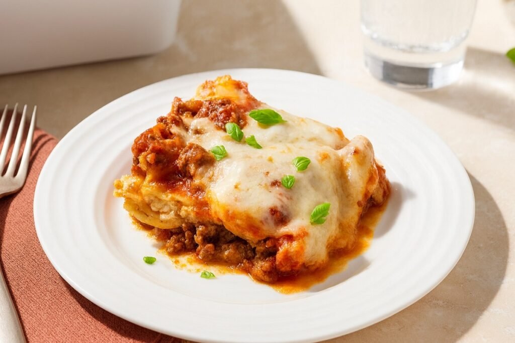 Открийте лесна рецепта за лазаня с месо, сирена и кори – бърз вариант и българска адаптация. Вкусна, сочна и подходяща за семейна вечеря.