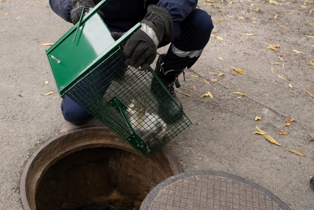 Пожарникар спасява малко коте, паднало в шахта, с помощта на метален капан в Шумен.