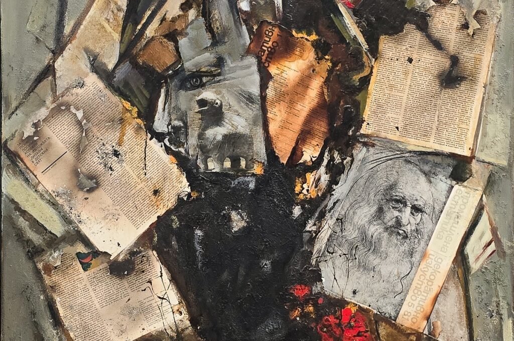 Картина от юбилейната изложба „Инвенции и реалности“ на Радко Мурзов в Градската художествена галерия „Борис Георгиев“ – Варна