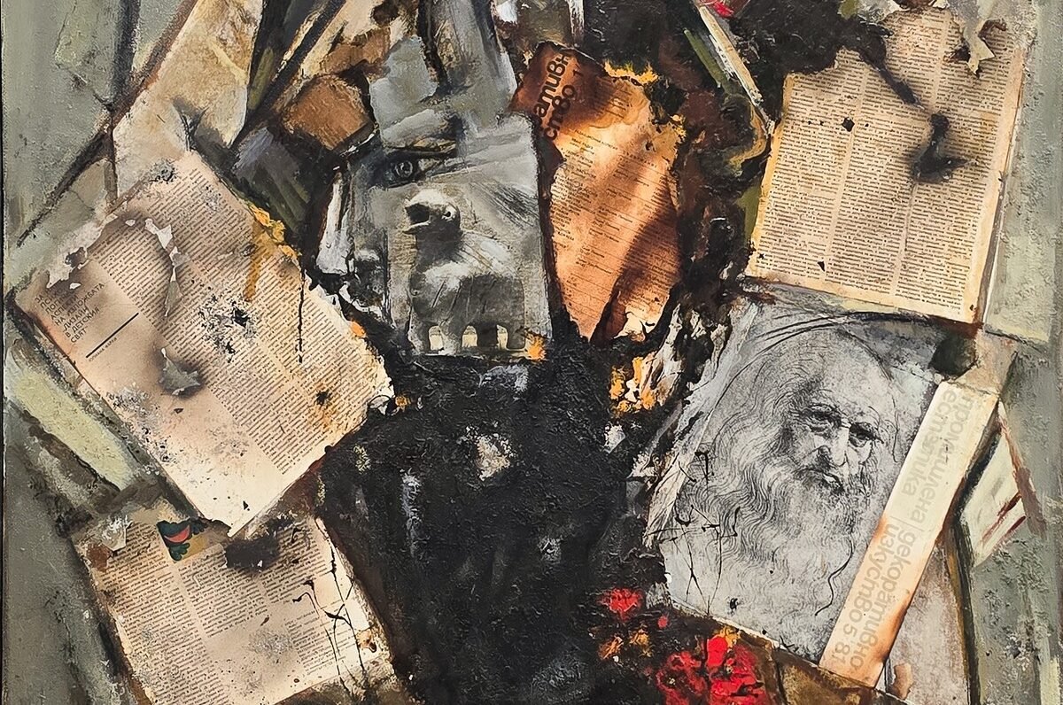 Картина от юбилейната изложба „Инвенции и реалности“ на Радко Мурзов в Градската художествена галерия „Борис Георгиев“ – Варна