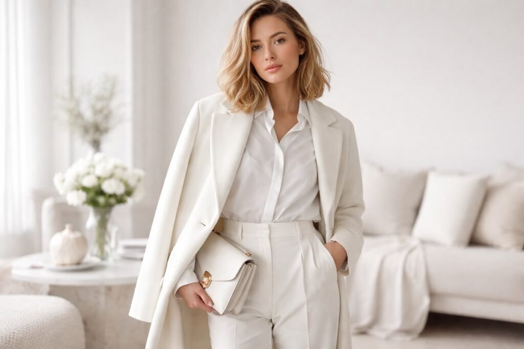 Минималистична визия в нюанс Cloud Dancer – Pantone Color of 2026 с меки бели тонове и естествена светлина