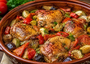 Ароматен гювеч с пилешко и най-вкусните сезонни зеленчуци