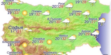 Жълт код за бури на 27 август: Порои и гръмотевици в Източна България